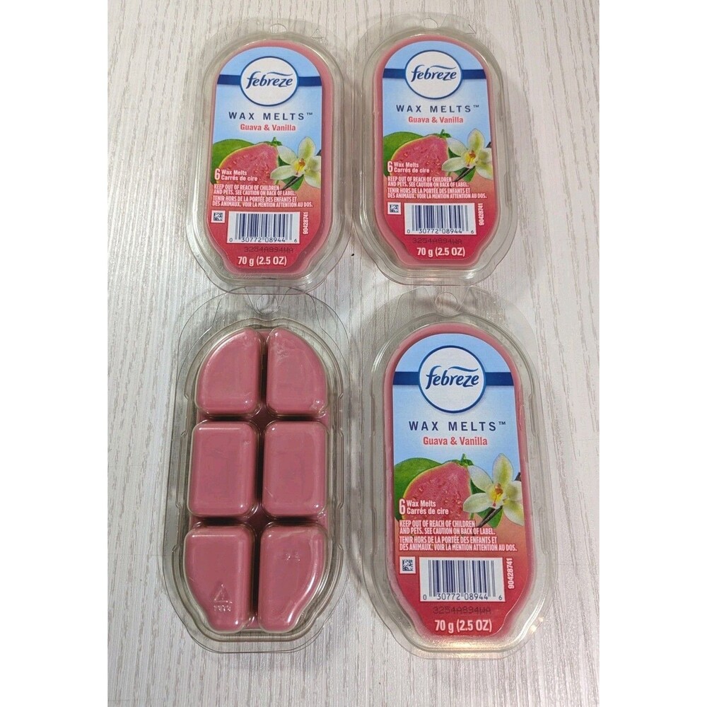 Febreze Wax Melts (4 Packs) Guava & Vanilla, 6 Cubes In Each Summer scent